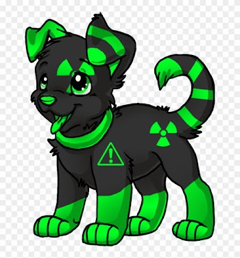 Green Toxic Puppy Adoptable - Green Wolf Png