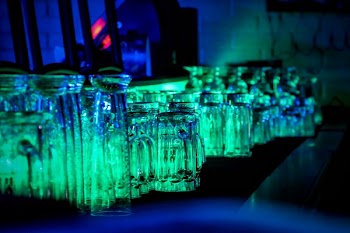 Green Translucent Glass on Table