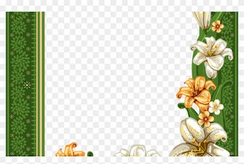 Green Transparent Frame With Flowers Gallery Yopriceville - Beuatifulflower Frames