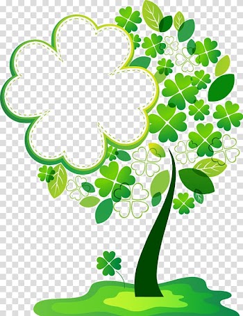 Green tree , Borders and Frames Frames Tree Four-leaf clover , ST PATRICKS DAY transparent background PNG clipart