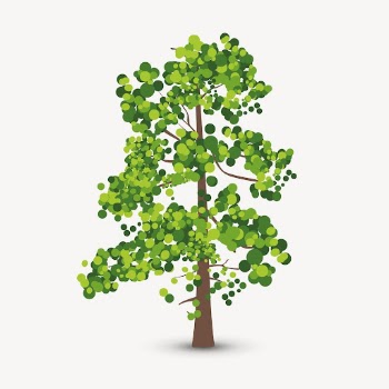 Green tree clipart, collage element | Free PSD - rawpixel