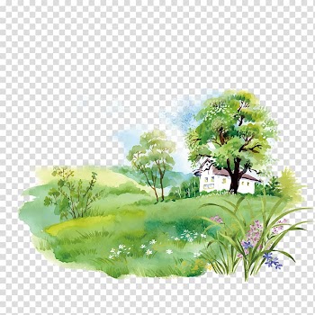 Green tree illustration, Poster Banner, Country travel transparent background PNG clipart