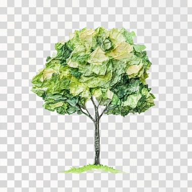 green tree on white background