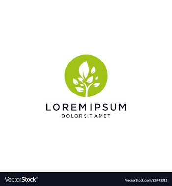 Green tree silhouette logo icon vector image