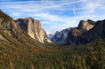 green trees between mountains at daytime