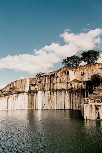 Green Trees on Cliff