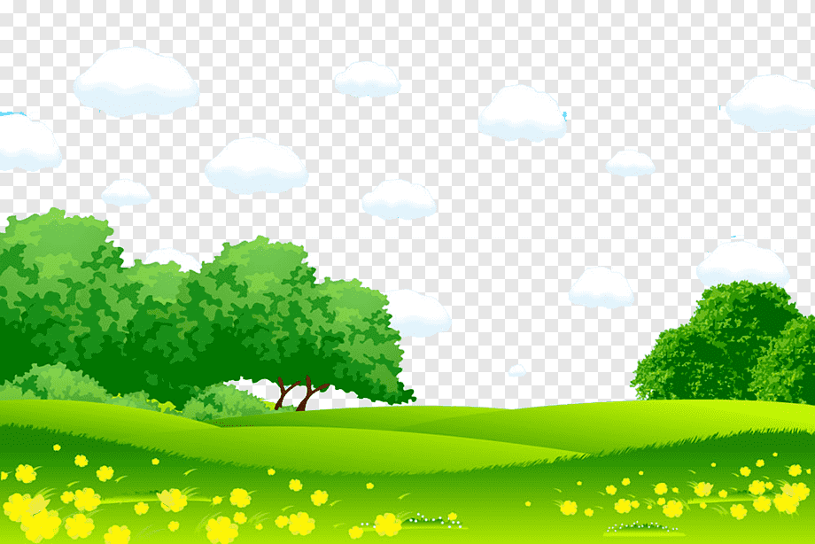 green trees under blue clouds illustration, Cartoon Landscape painting graphy Illustration, Green grass white grassland Mongolian grassland, white, child, leaf png