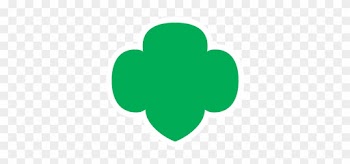 Green Trefoil With White Border - Girl Scout Trefoil
