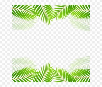 Green Tropical Leaf Border Vector , Green, Tropical, - Hoja Png
