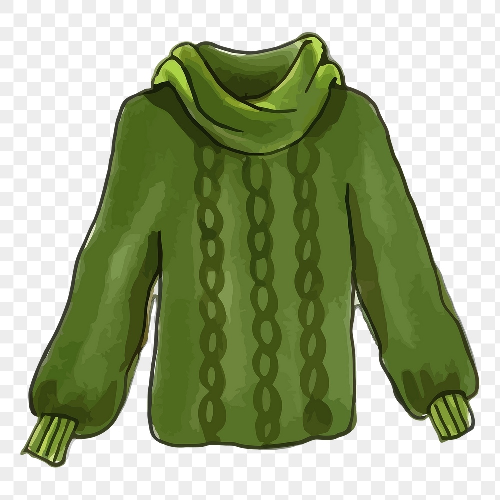 Green turtleneck png sweater sticker, | Free PNG - rawpixel