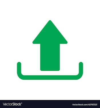 green upload icon or logo