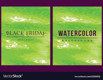 Green watercolor background with place for text vector image