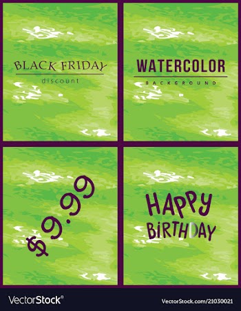 Green watercolor background with place for text vector image