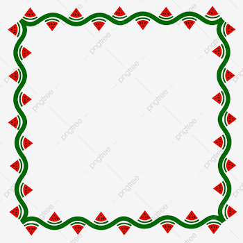 Green Watermelon Bright Summer Border, Decoration, Psd Source File ...