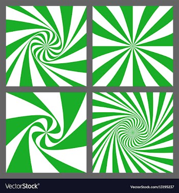 Green white spiral and starburst background set vector image
