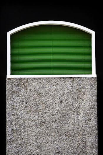 green window blinds
