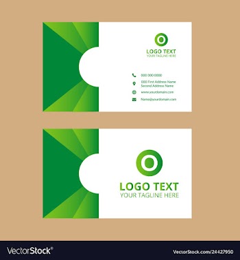 Green wonderful fine business card vector image