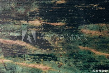 Green wooden plank
