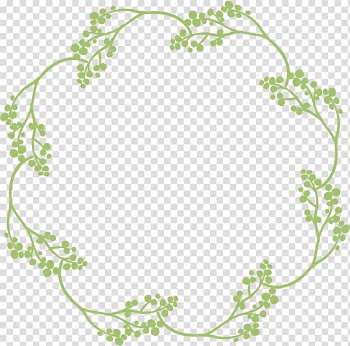 Green Wreath Google s, Garland lace hand-painted border transparent background PNG clipart
