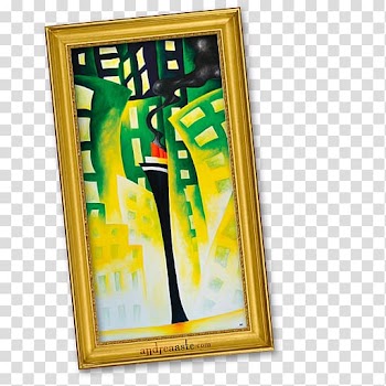 Green, yellow, and black abstract painting, frame modern art yellow, Reaching newyork transparent background PNG clipart