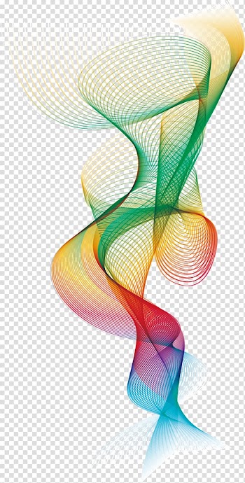 Green, yellow, and red spiral illustration, Art Line, Artistic feeling, colorful lines transparent background PNG clipart
