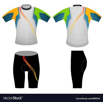 Green yellow cyclist vector image