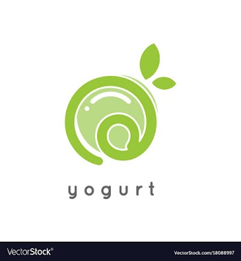 Green yogurt logo template vector image