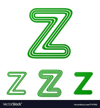 Green z letter logo design set vector image