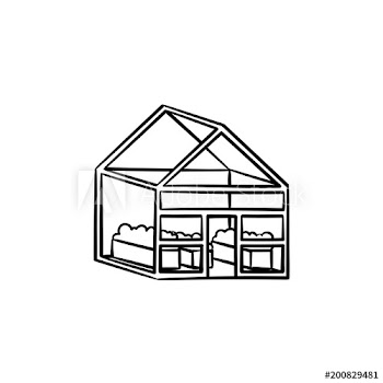 Greenhouse hand drawn outline doodle icon