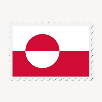 Greenland flag clipart, postage stamp | Free Vector - rawpixel