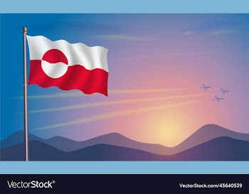 greenland flag in the morning sun
