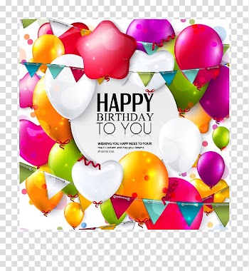 Greeting card Balloon Birthday, Colorful balloons transparent background PNG clipart
