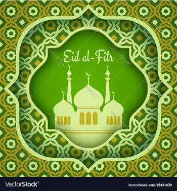  					Greeting card for eid al-fitr vector image														