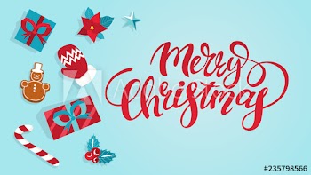 Greeting card Merry Christmas for a decoration