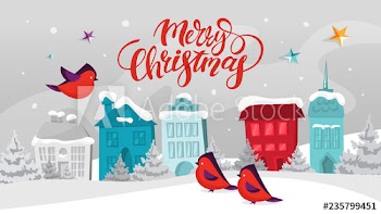 Greeting card Merry Christmas for a decoration