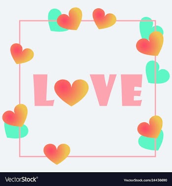 Greeting card of hearts vector image