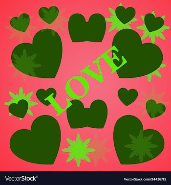Greeting card of hearts vector image