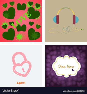 Greeting card of hearts vector image