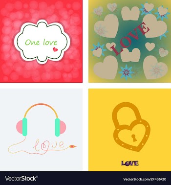 Greeting card of hearts vector image