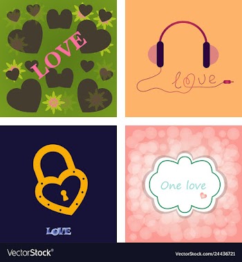Greeting card of hearts vector image
