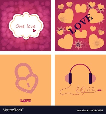 Greeting card of hearts vector image