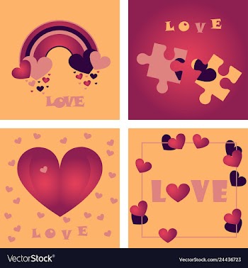 Greeting card of hearts vector image