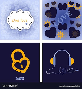 Greeting card of hearts vector image