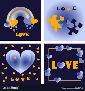 Greeting card of hearts vector image