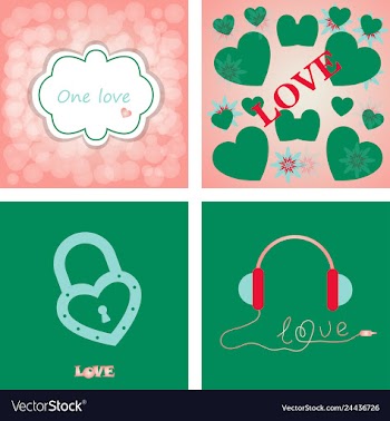 Greeting card of hearts vector image