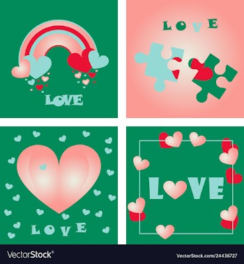 Greeting card of hearts vector image
