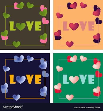 Greeting card of hearts vector image