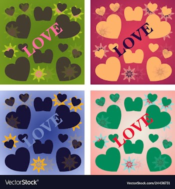 Greeting card of hearts vector image