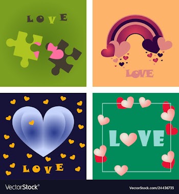 Greeting card of hearts vector image