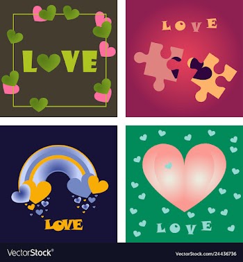 Greeting card of hearts vector image
